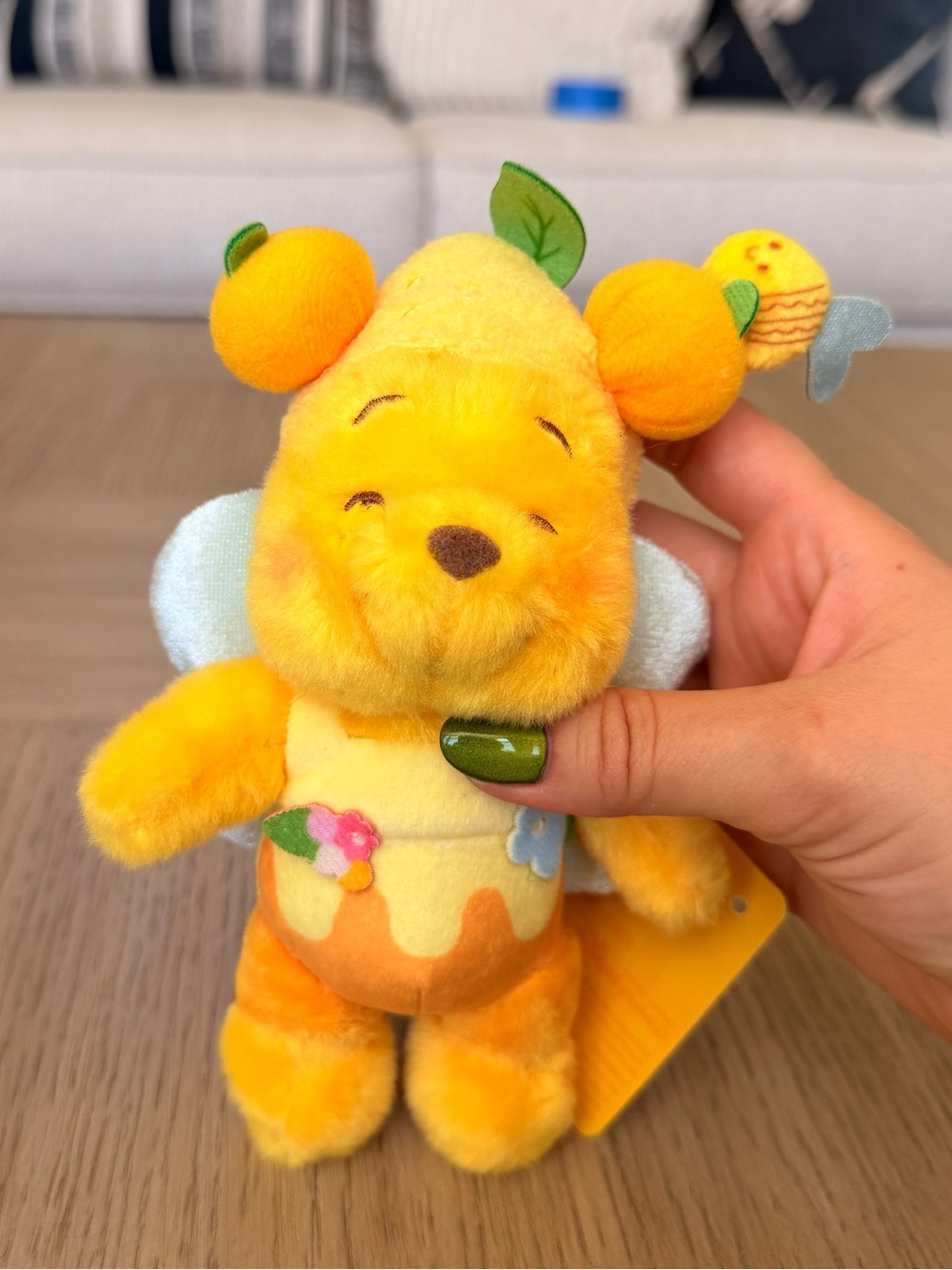 Hong Kong Disneyland Fruit Series Winnie the Pooh Plush Keychain NWT IN HAND